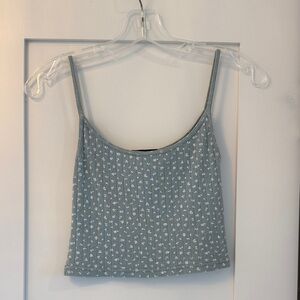 Brandy Melville Blue Floral Crop Top